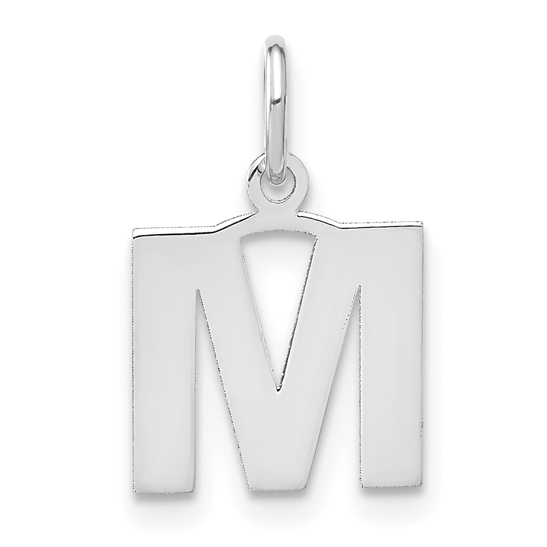 Sterling Silver Rhodium-Plated Letter M Initial Pendant